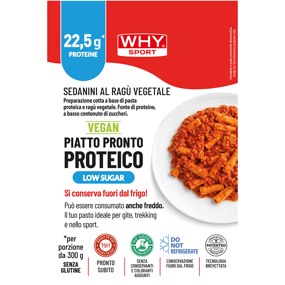 W525_Piatto pronto sedanini_singolo PIATTO PRONTO PROTEICO SEDANINI AL RAGU’ VEGETALE 300 g - immagine 1