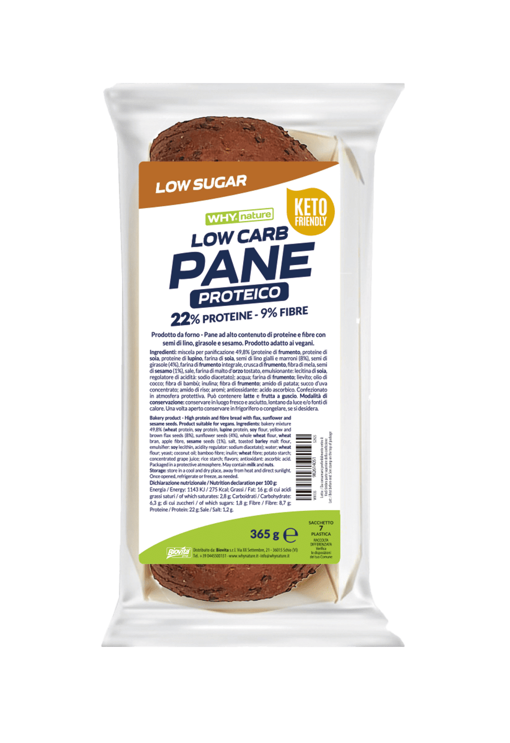 WN135_pane proteico 365 g_singolo PANE PROTEICO 100 g - immagine 1