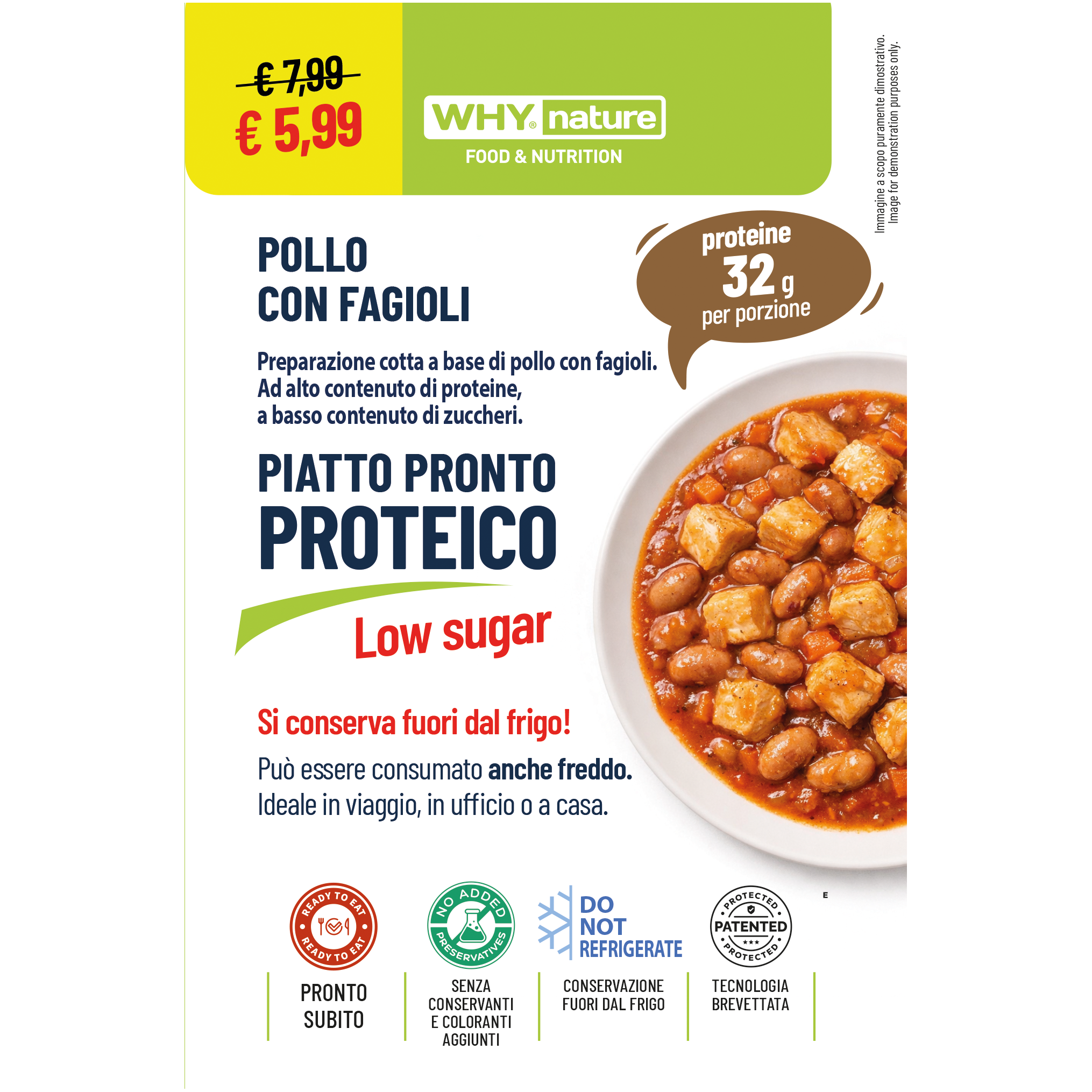 WN294_Piatto pronto proteico_singolo PIATTO PRONTO PROTEICO - POLLO CON FAGIOLI 270 g - immagine 1