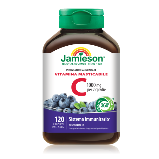 jm31000324-1788245158.webp VITAMINA C 1000 MASTICABILE MIRTILLO 120 cpr - immagine 1