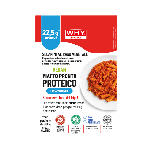 w525-1784593580.webp PIATTO PRONTO PROTEICO SEDANINI AL RAGU’ VEGETALE 300 g - immagine 1