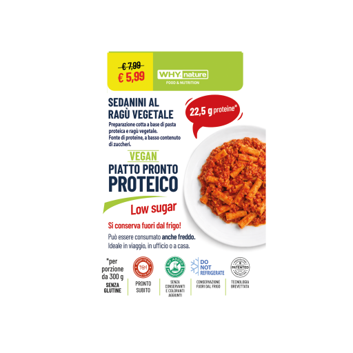 wn287-1788998433.webp PIATTO PRONTO PROTEICO SEDANINI AL RAGU’ VEGETALE 300 g - immagine 1